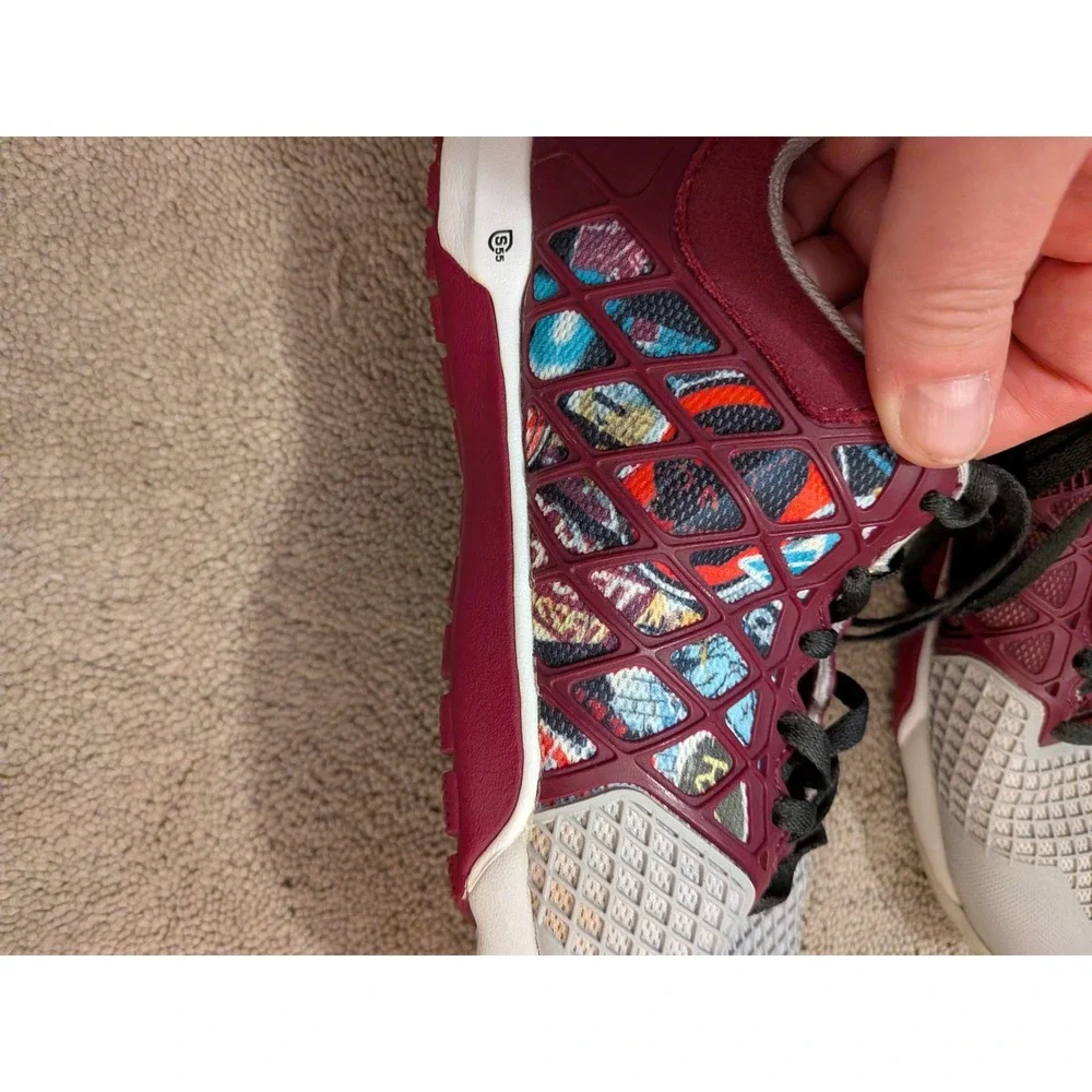 Reebok CrossFit Nano 4.0 Burgundy Grey Graphic Training‎ Shoes M47338 Womens 7.5